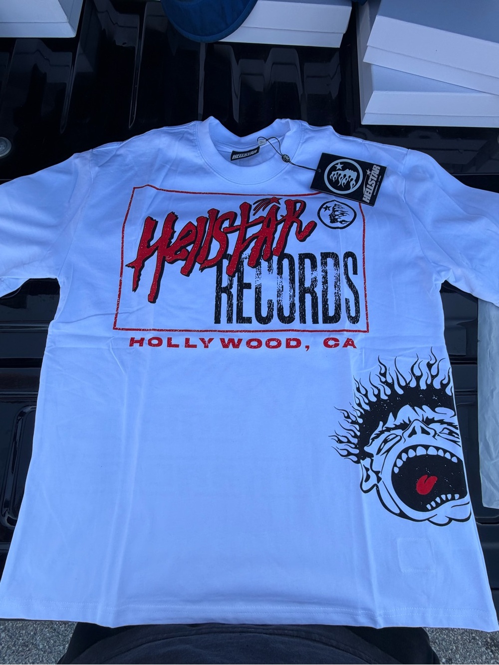 Hellstar Records White Graphic Short Sleeve Tee